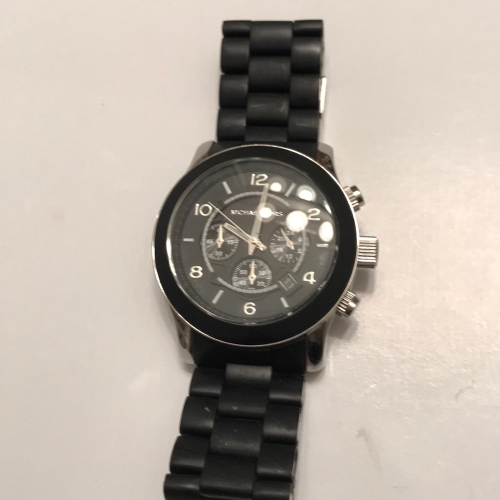Michael Kors flat black matte watch